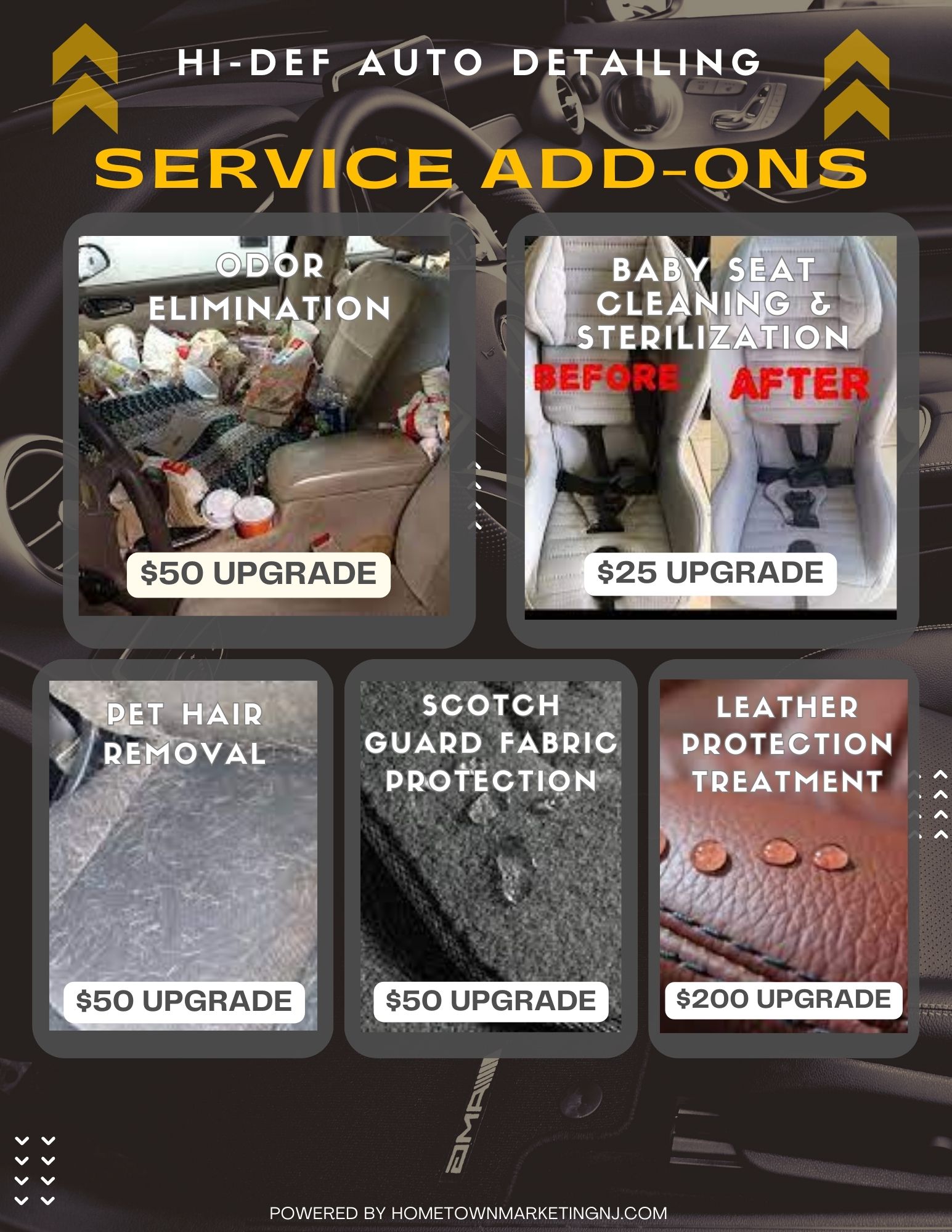 Hi Def Detailing SERVICE ADD ONS Interior Detailing